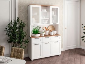 Буфет Катерини (дуб бельмунд/белое дерево) в Усть-Куйге - ust-kujga.mebel-nsk.ru | фото