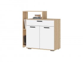 Комод 1000 КМ-01 Санса (дуб сонома/белый) в Усть-Куйге - ust-kujga.mebel-nsk.ru | фото
