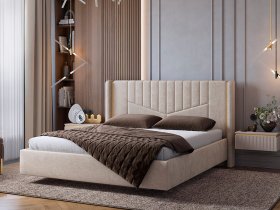 Кровать двуспальная 1,6м Диор (кашемир суфле (велюр)) в Усть-Куйге - ust-kujga.mebel-nsk.ru | фото