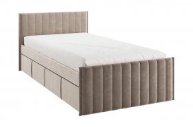 Кровать с ящиками Твикс 90*200 (латте велюр) в Усть-Куйге - ust-kujga.mebel-nsk.ru | фото