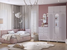 Модульная детская Милана (белое дерево/сакура) в Усть-Куйге - ust-kujga.mebel-nsk.ru | фото