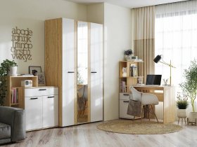 Модульная детская Санса (дуб сонома/белый) в Усть-Куйге - ust-kujga.mebel-nsk.ru | фото