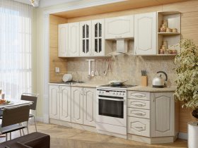 Модульная кухня Классика-1 (дуб молочный) в Усть-Куйге - ust-kujga.mebel-nsk.ru | фото