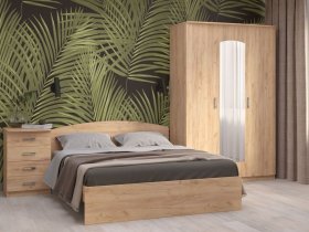 Модульная спальня Ирина (дуб крафт золотой) в Усть-Куйге - ust-kujga.mebel-nsk.ru | фото