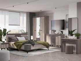 Модульная спальня Кассандра (дуб смоки/MF14) в Усть-Куйге - ust-kujga.mebel-nsk.ru | фото