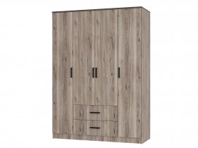 Шкаф четырехстворчатый Титан (дуб смоки) в Усть-Куйге - ust-kujga.mebel-nsk.ru | фото