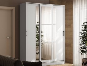 Шкаф-купе 1,6м «Стиль-2» (белый) в Усть-Куйге - ust-kujga.mebel-nsk.ru | фото