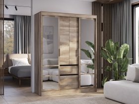 Шкаф-купе ШКК-06 Энигма (венге/дуб каньон) в Усть-Куйге - ust-kujga.mebel-nsk.ru | фото