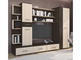 Стенка Верона (дуб венге/дуб молочный) в Усть-Куйге - ust-kujga.mebel-nsk.ru | фото