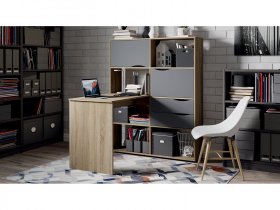 Стол письменный тип 7 (дуб сонома/графит серый) в Усть-Куйге - ust-kujga.mebel-nsk.ru | фото