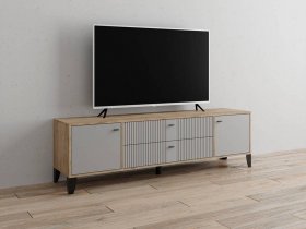Тумба под ТВ Парус-10 (дуб крафт серый/серый) в Усть-Куйге - ust-kujga.mebel-nsk.ru | фото