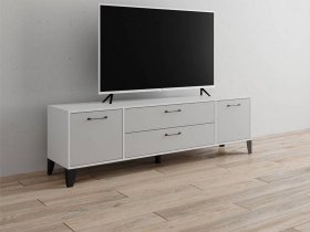 Тумба под ТВ Парус-13 (белый/серый камень) в Усть-Куйге - ust-kujga.mebel-nsk.ru | фото
