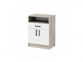 Тумба ТБ-1 Вега (дуб крафт серый/белый) в Усть-Куйге - ust-kujga.mebel-nsk.ru | фото